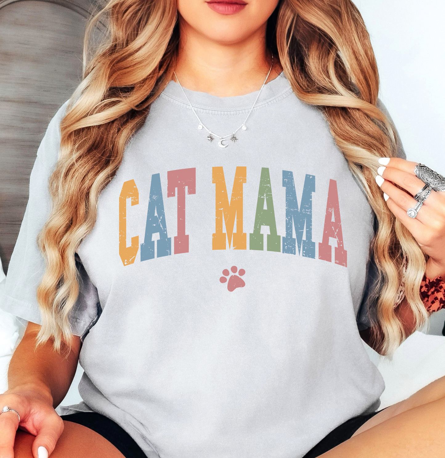 Cat Mama Tee | Pawsitive Vibes Collection | Unisex Pre-Shrunk T-Shirt
