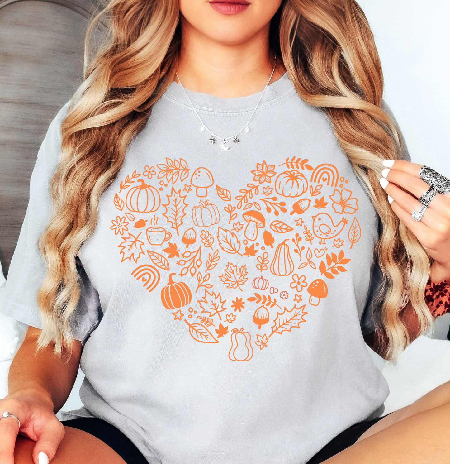 Autumn Doodles Heart Tee | Harvest Joy Collection | Unisex Pre-Shrunk T-Shirt