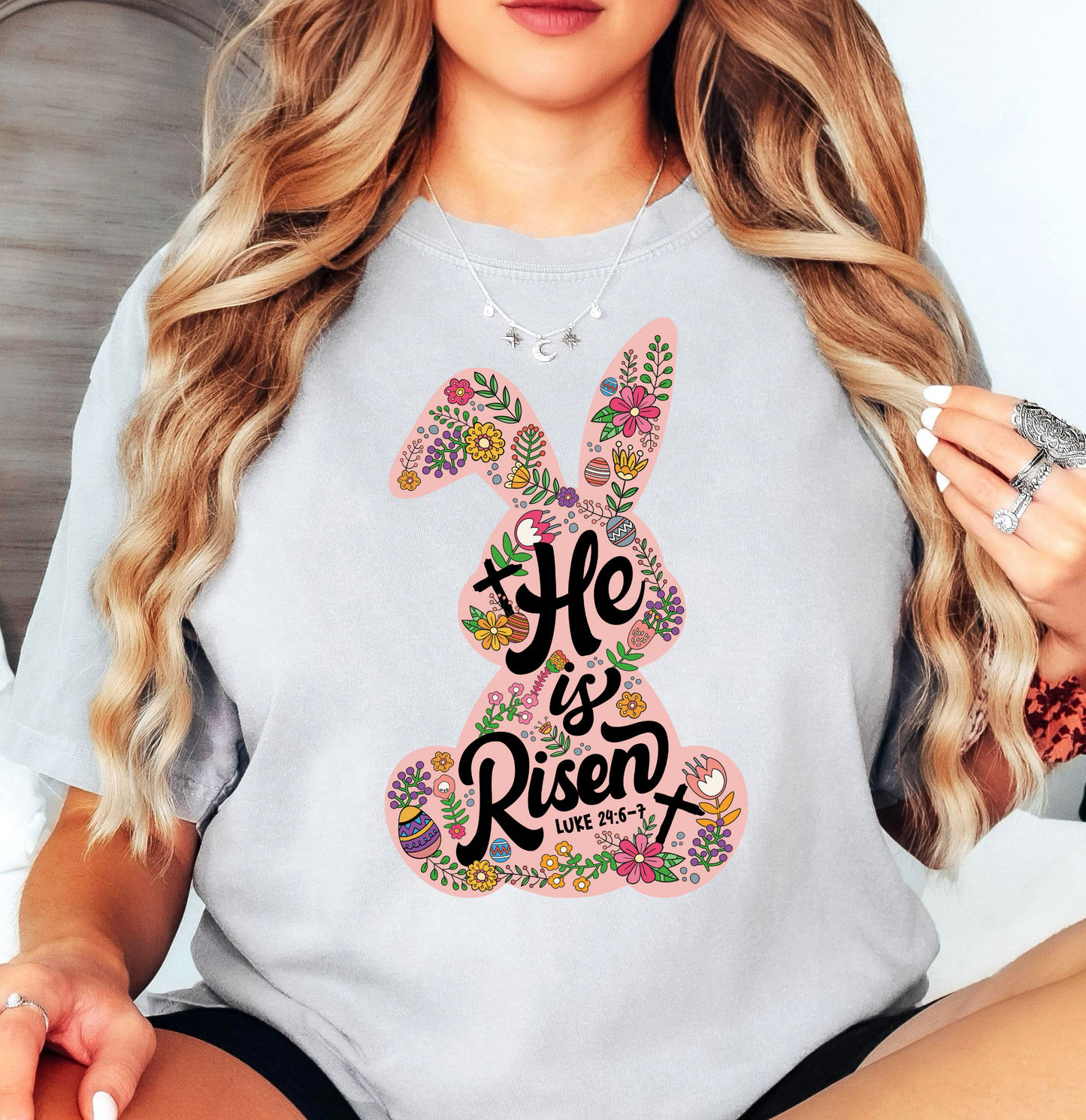 He Is Risen Bunny Tee | Hoppin' Into Spring Collection | Unisex Pre-Shrunk T-Shirt