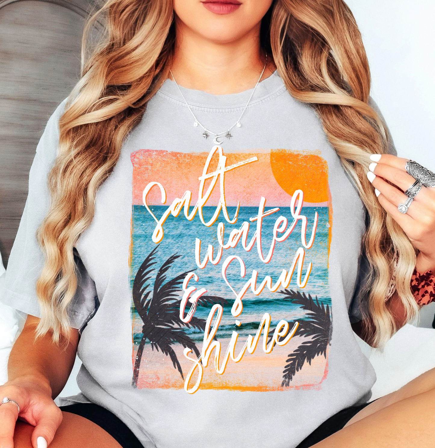 Saltwater And Sunshine Tee | Beach Breeze Collection | Unisex Pre-Shrunk T-Shirt