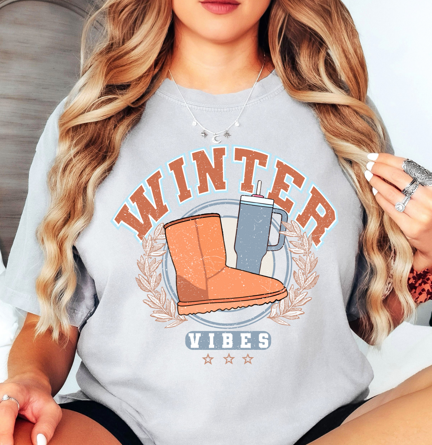 Distressed Winter Vibes Tee | Frosty Chic Collection | Unisex Pre-Shrunk T-Shirt