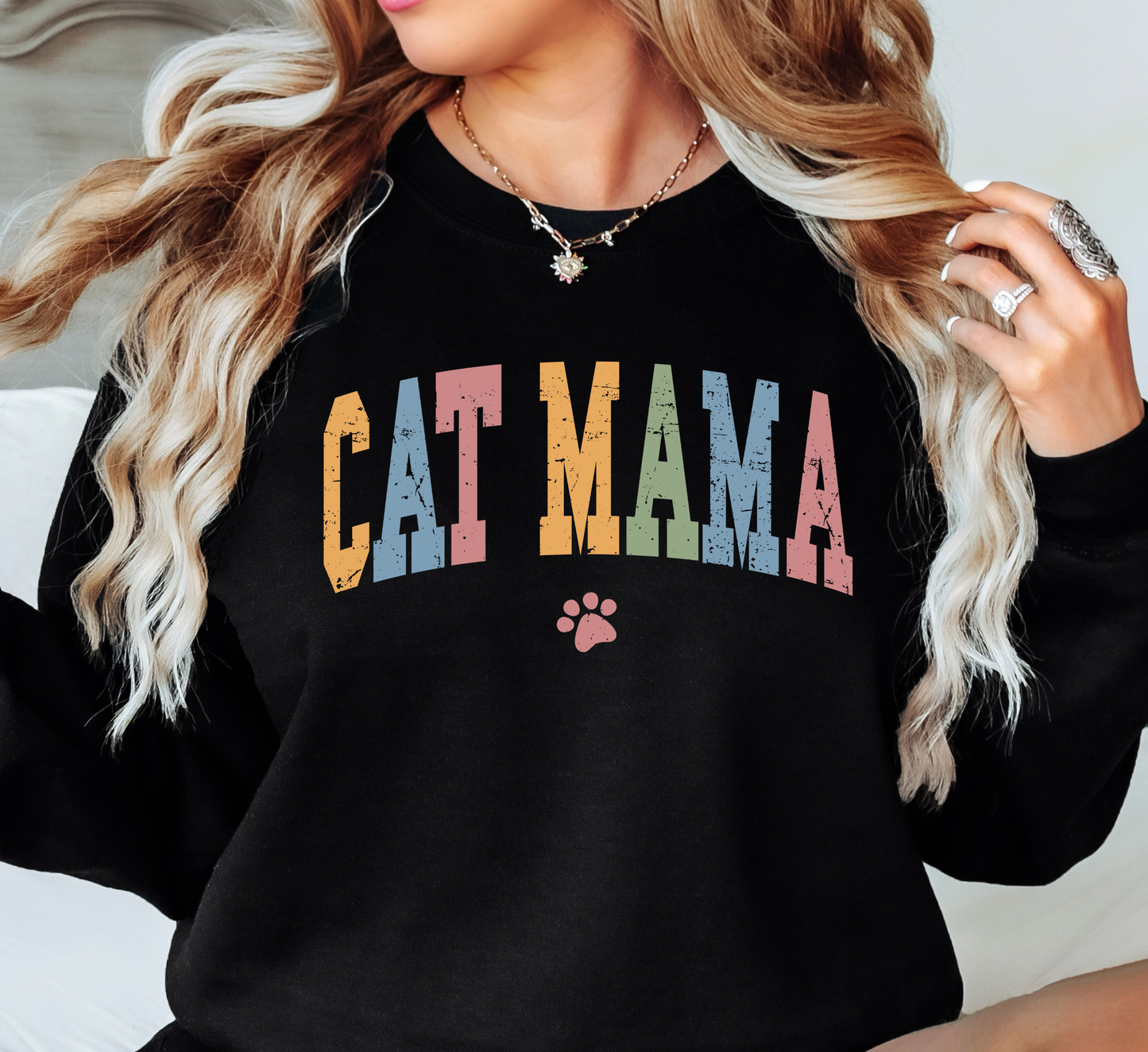 Cat Mama Sweatshirt | Pawsitive Vibes Collection | Unique Gifts for Family and Friends