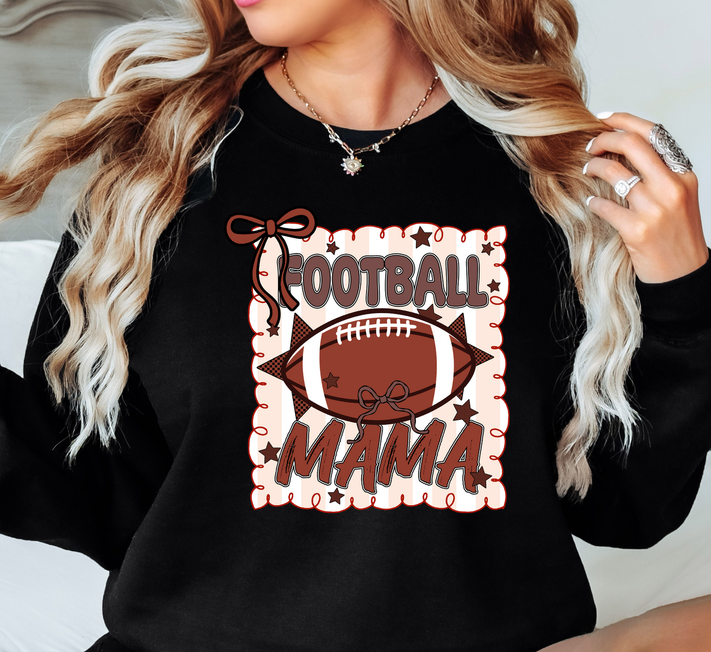 Football Stamp Mama Sweatshirt | Mama Mode Activated Collection | Unique Gifts for Family Friends