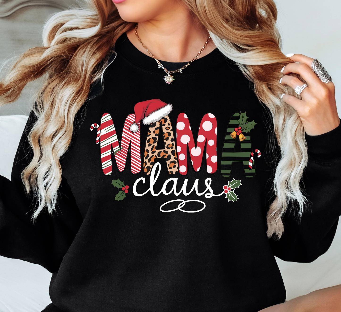 Mama Claus Sweatshirt | Mama Mode Activated Collection | Unique Gifts for Family Friends