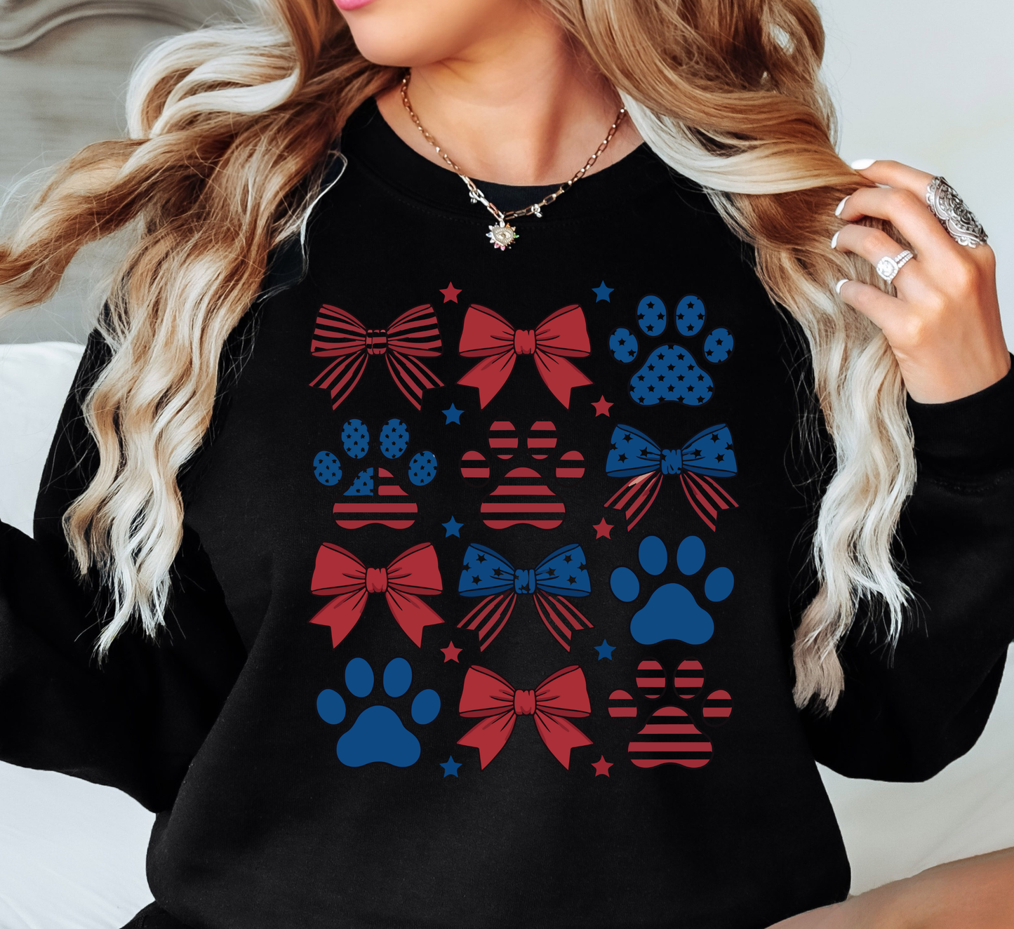 USA Paw Prints Sweatshirt | Pawsitive Vibes Collection | Unique Gifts for Family and Friends