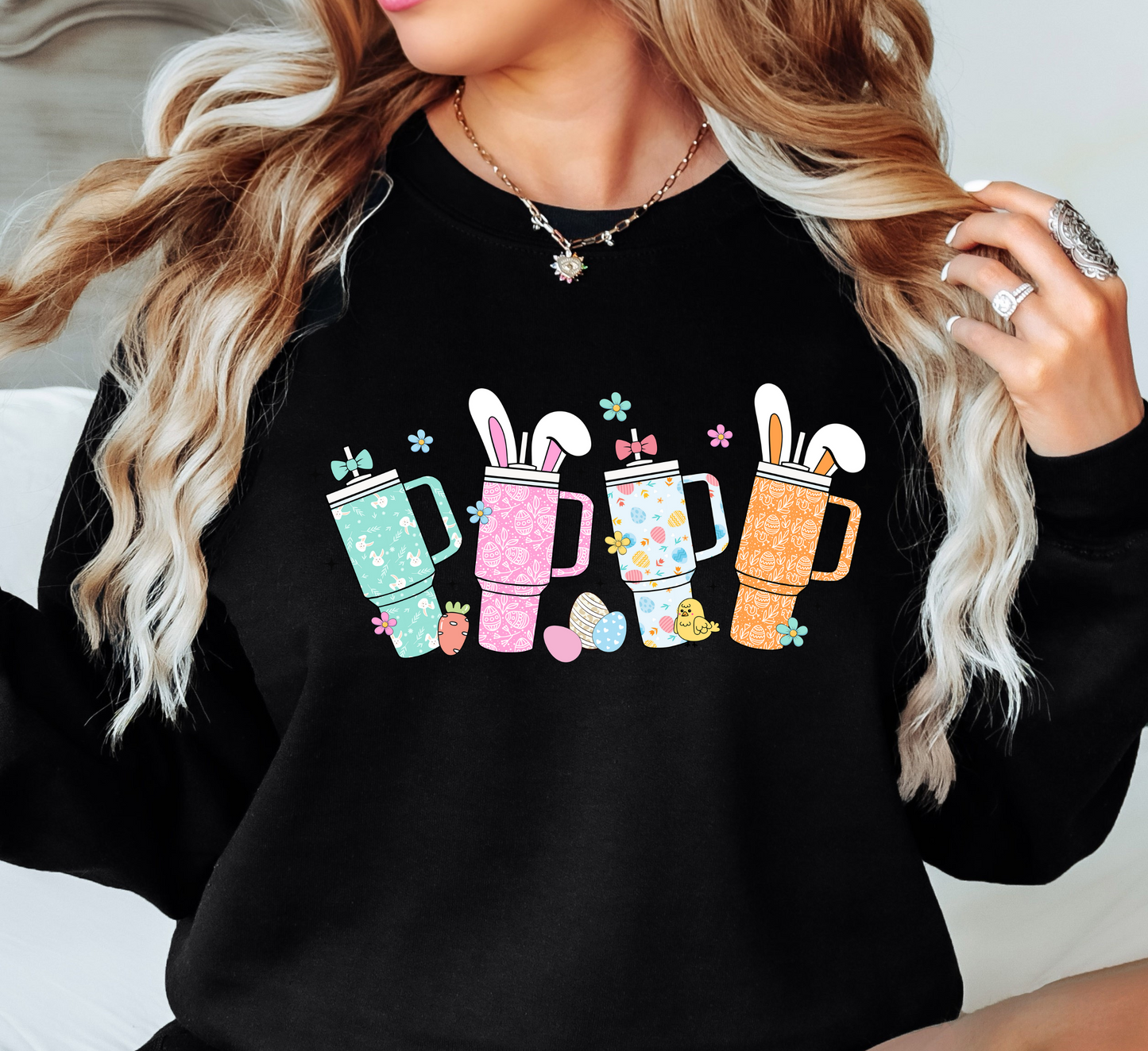 Retro Easter Tumblers Sweatshirt | Hoppin' Into Spring Collection | Unique Gifts for Family Friends