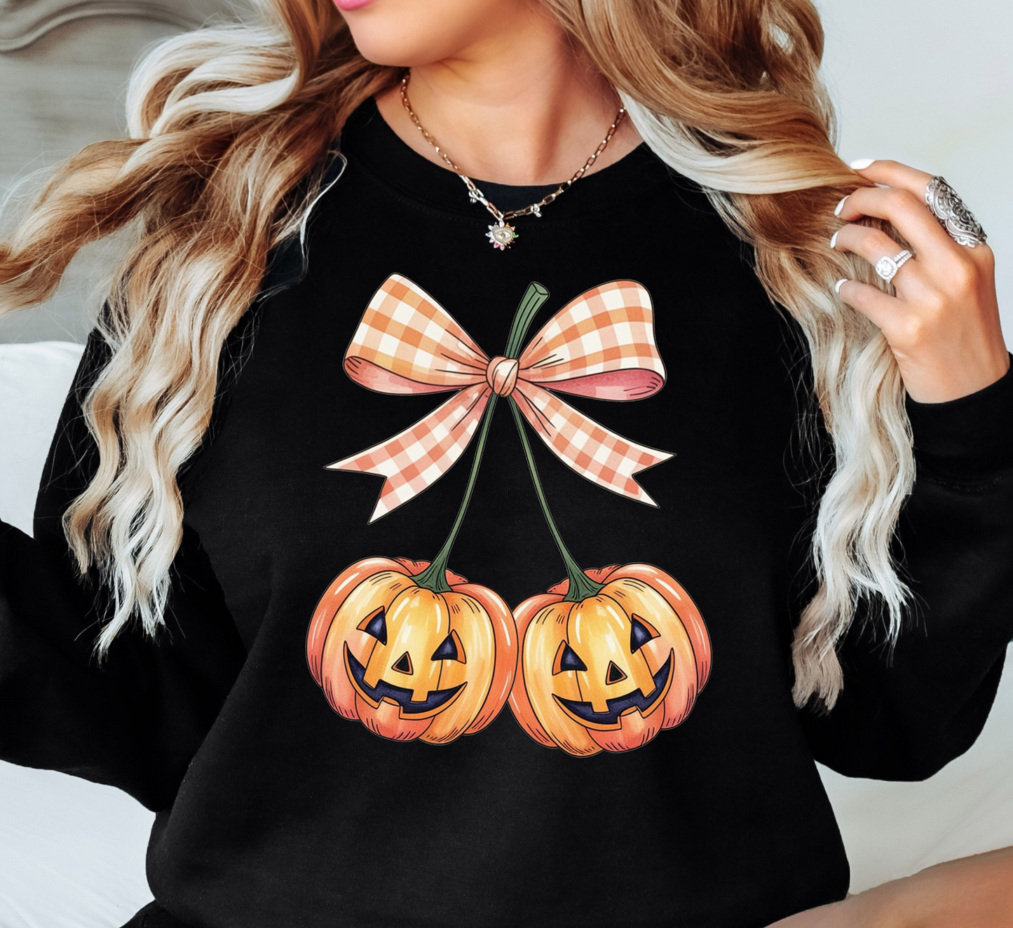 Pumpkin Cherries Sweatshirt | Boo-tiful Vibes Collection | Unique Gifts for Family Friends