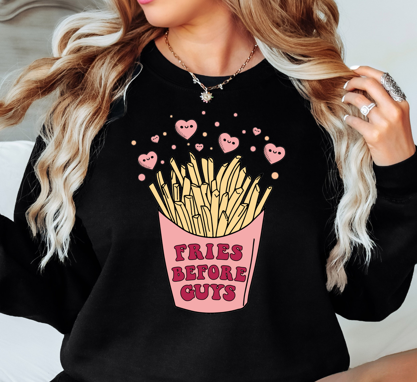 Fries Before Guys Sweatshirt | XoXo Love Collection | Unique Gifts for Family Friends