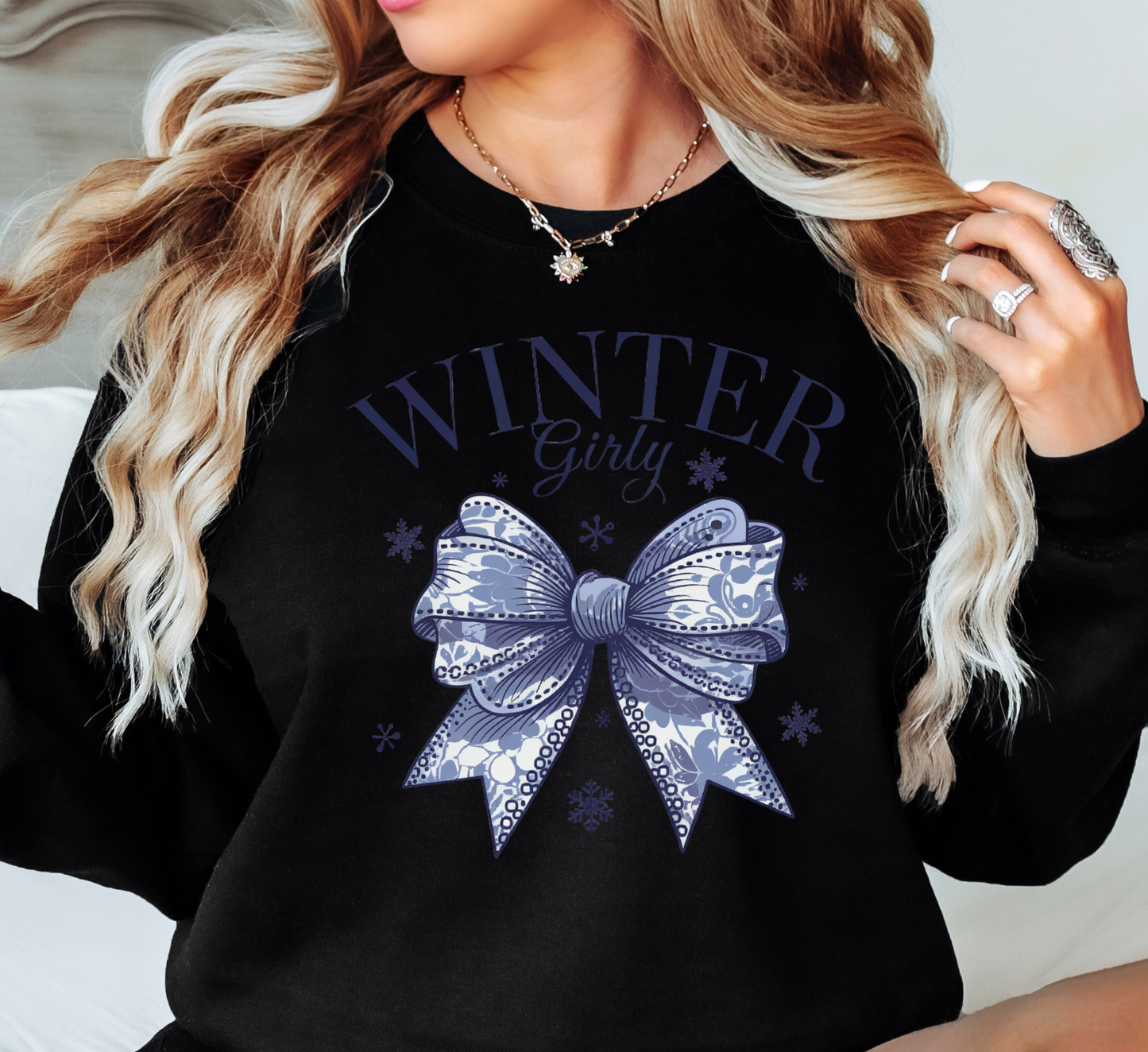 Winter Girly Sweatshirt | Frosty Chic Collection | Unique Gifts for Family Friends