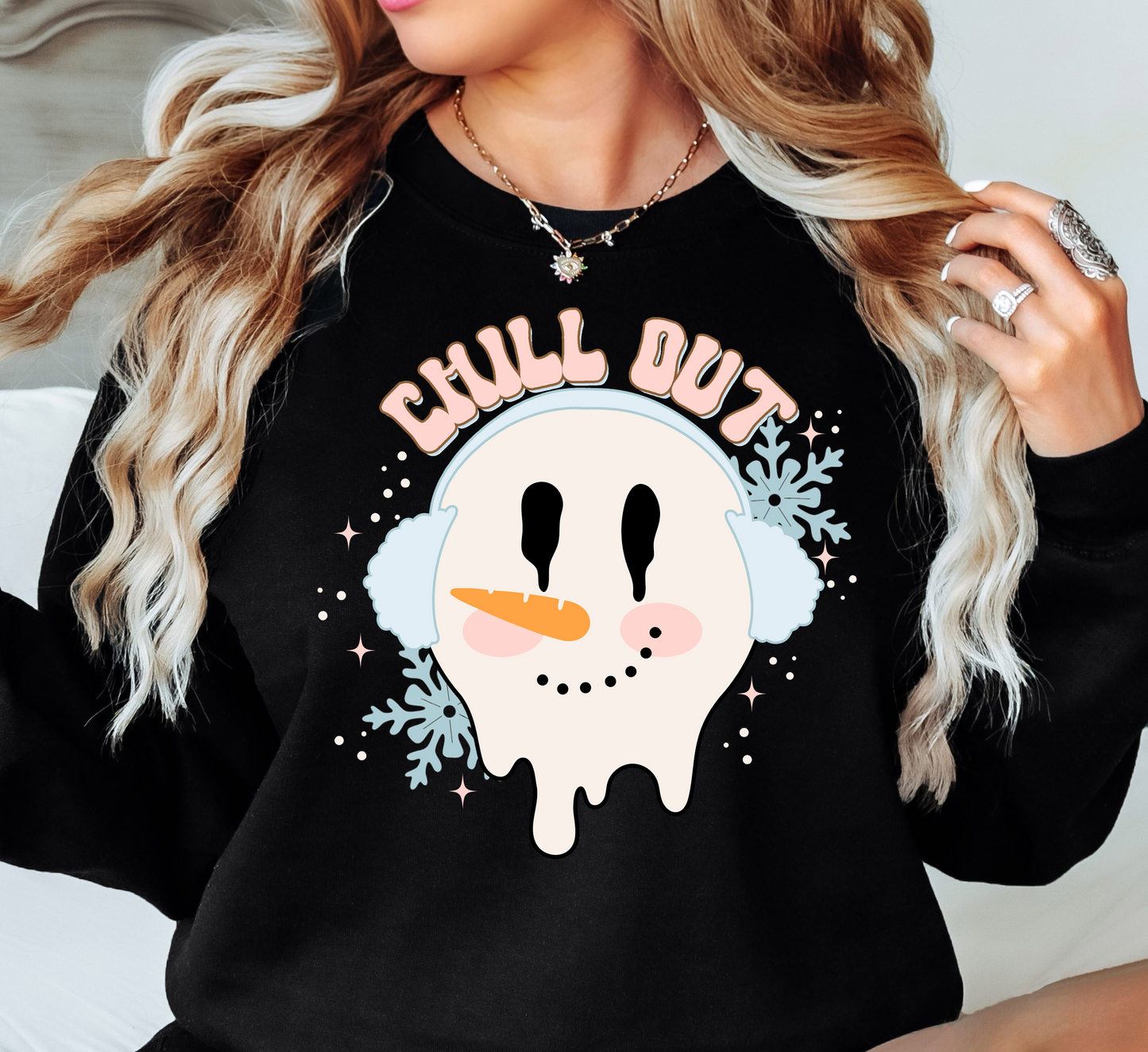 Chill Out Snowman Sweatshirt | Frosty Chic Collection | Unique Gifts for Family Friends