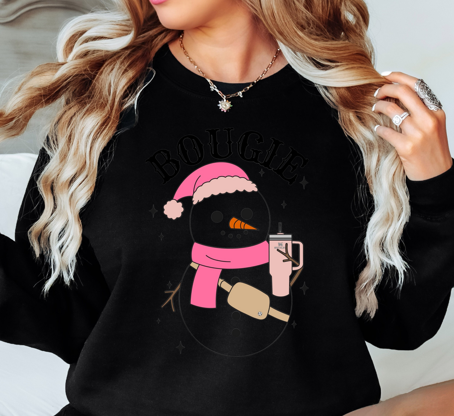 Bougie Snowman Sweatshirt | Frosty Chic Collection | Unique Gifts for Family Friends