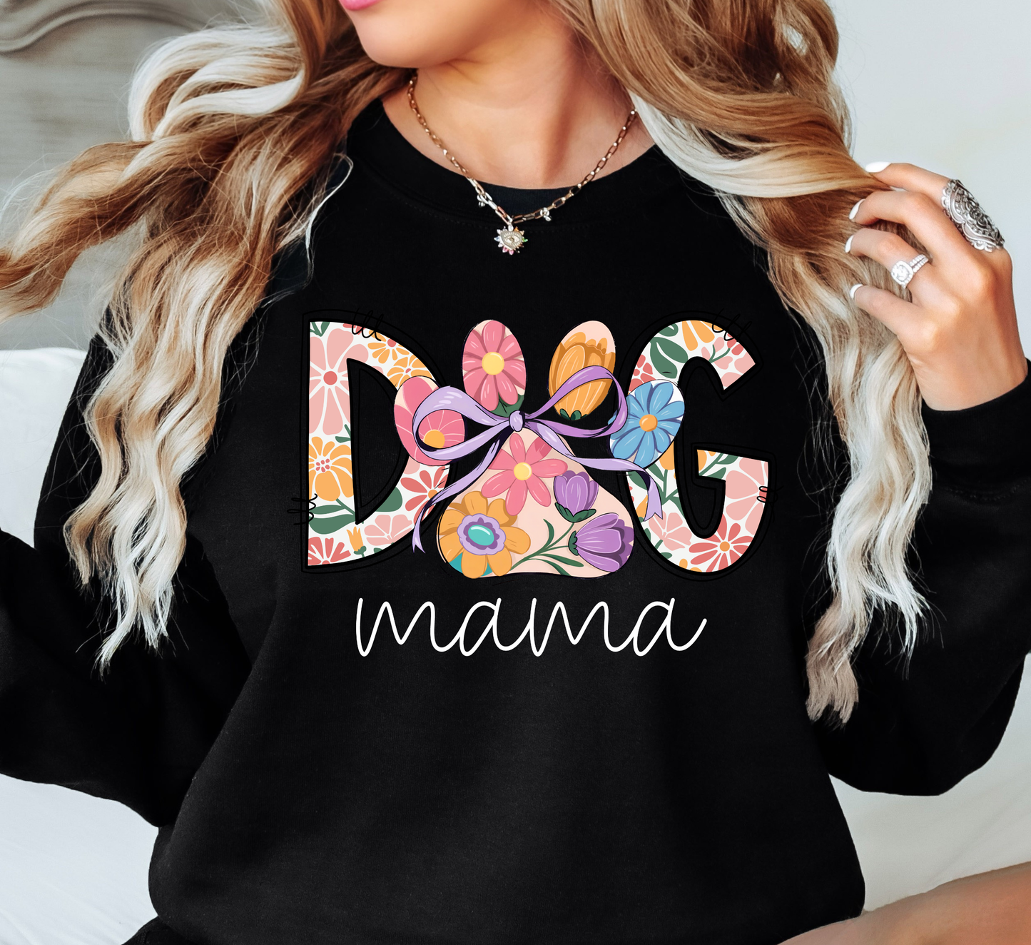Colorful Dog Mama Sweatshirt | Pawsitive Vibes Collection | Unique Gifts for Family and Friends