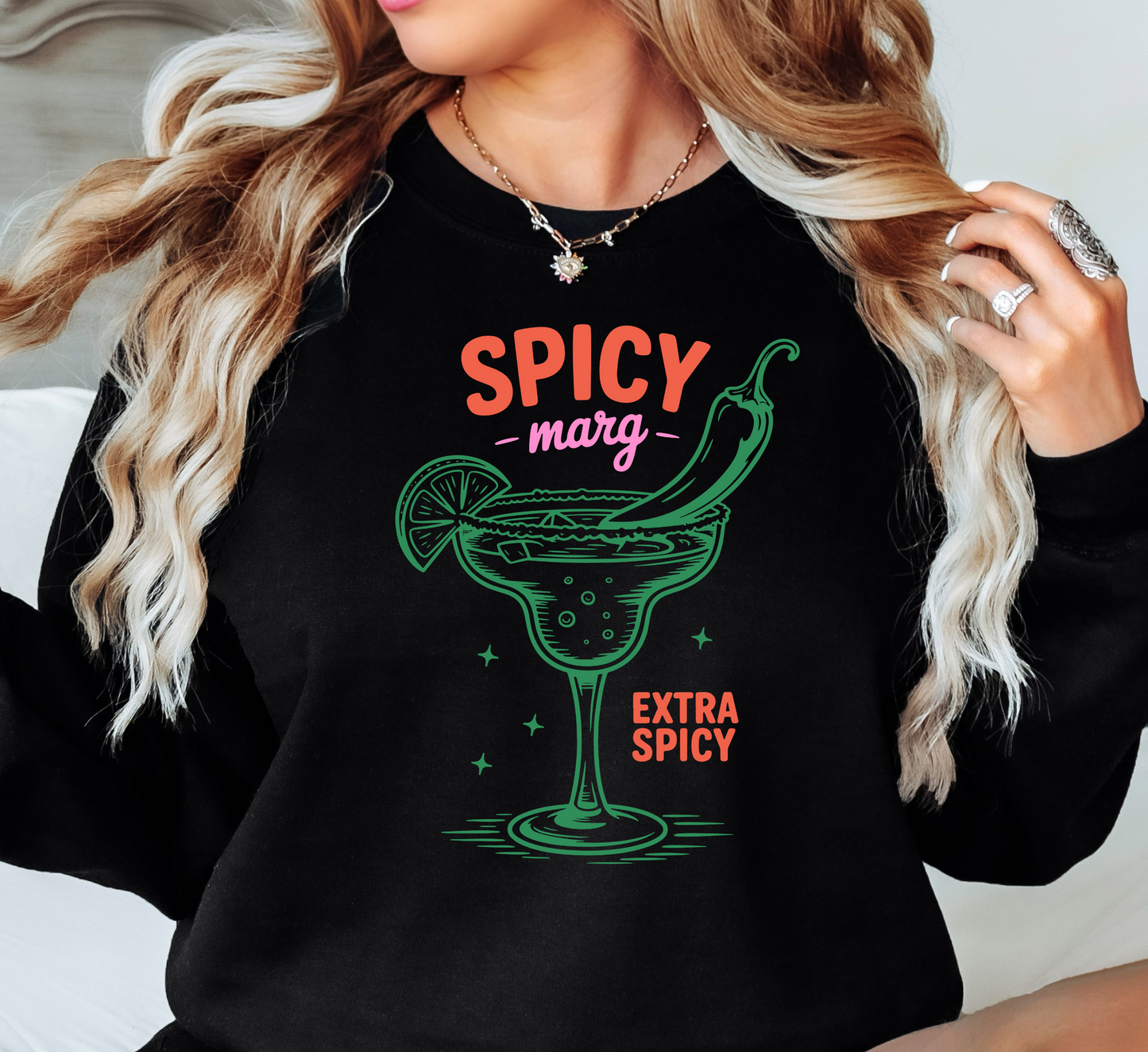 Spicy Margarita Sweatshirt | Groovy Vibes Collection | Unique Gifts for Family and Friends