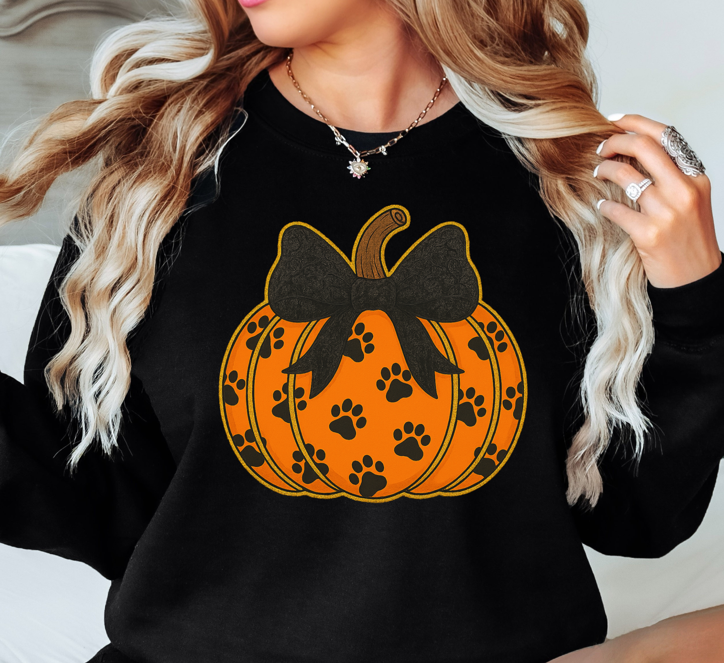 Pumpkin Filled Paws Sweatshirt | Pawsitive Vibes Collection | Unique Gifts for Family and Friends