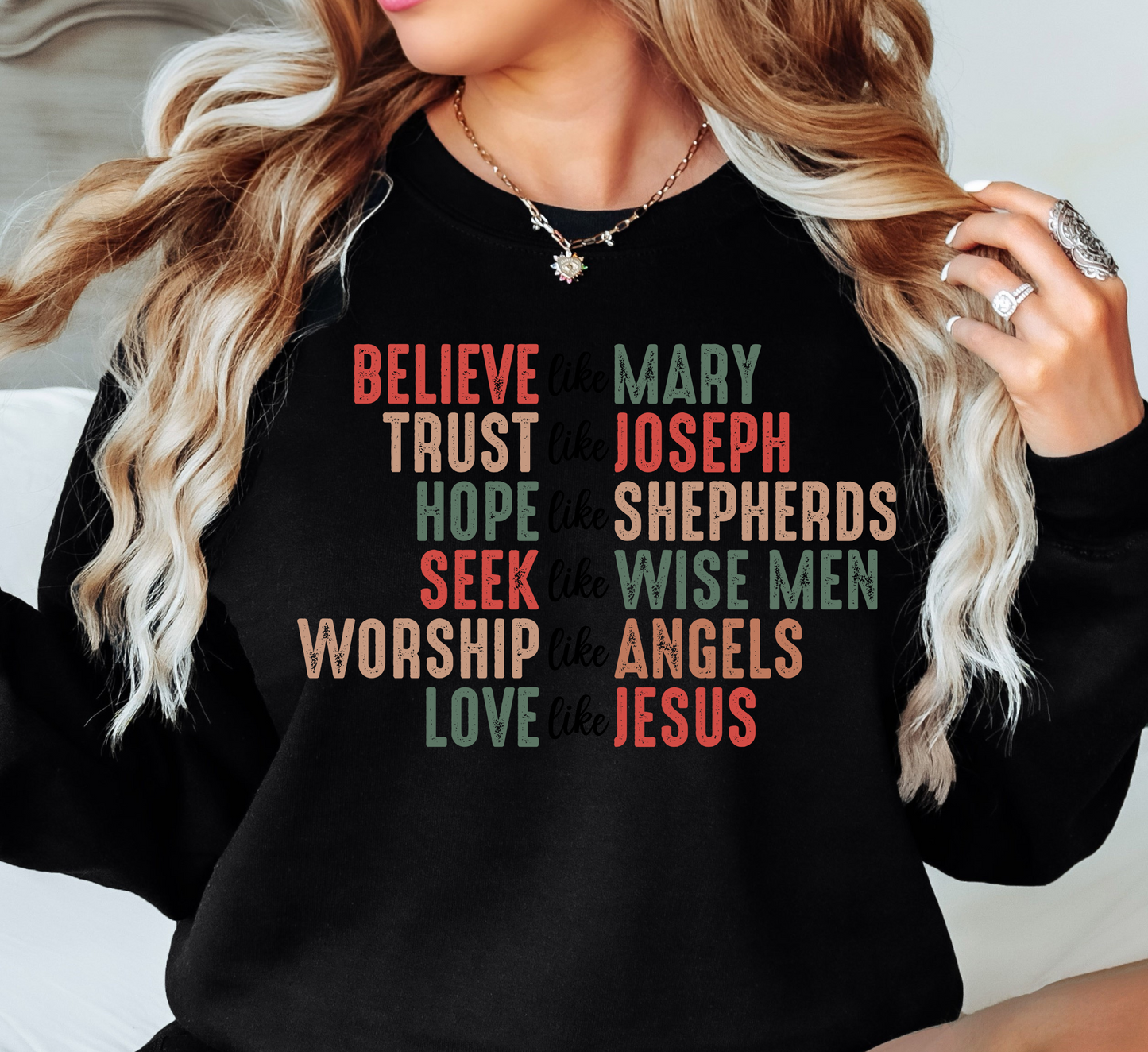 Love Like Jesus Xmas Sweatshirt | Tis The Season Collection | Unique Gifts for Family Friends