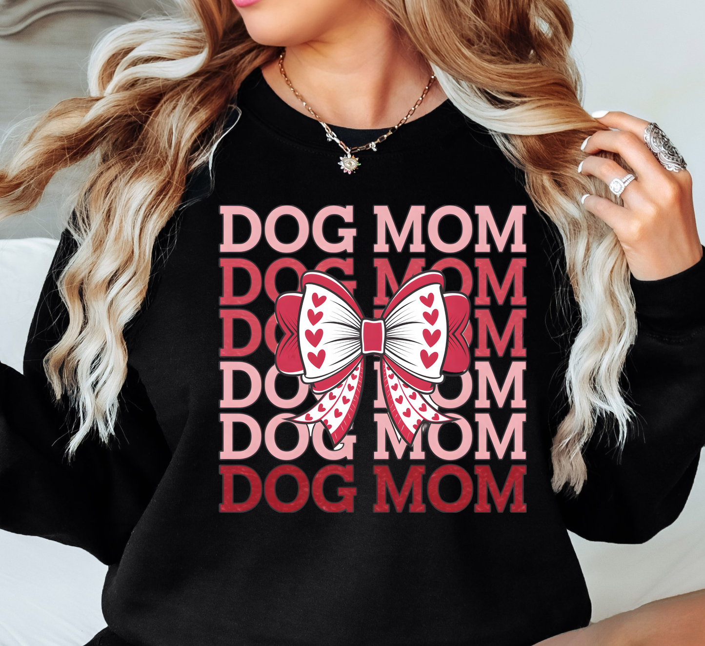 Dog Mom Coquette Sweatshirt | Pawsitive Vibes Collection | Unique Gifts for Family and Friends