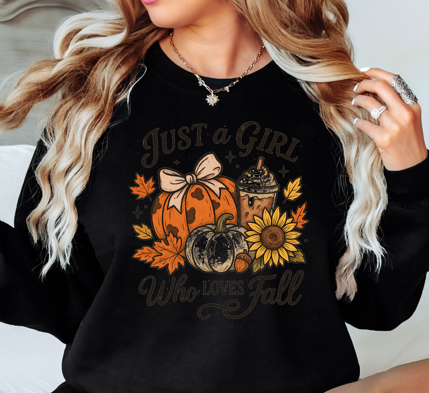 Just A Girl Who Loves Fall Sweatshirt | Falling For You Collection | Unique Gifts for Family Friends