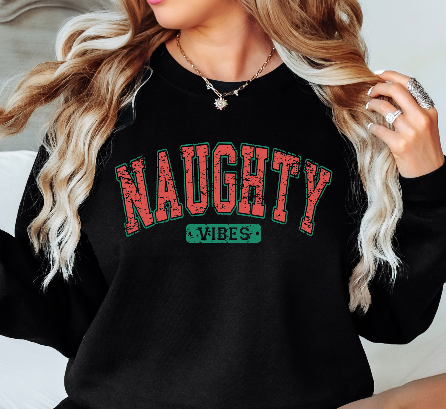 Xmas Naughty Vibes Sweatshirt | Tis The Season Collection | Unique Gifts for Family Friends