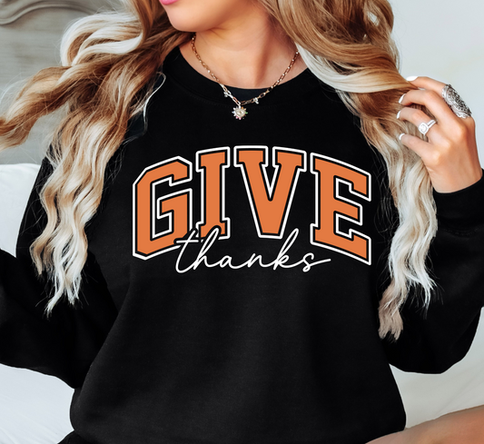 Give Thanks Sweatshirt | Harvest Joy Collection | Unique Gifts for Family Friends