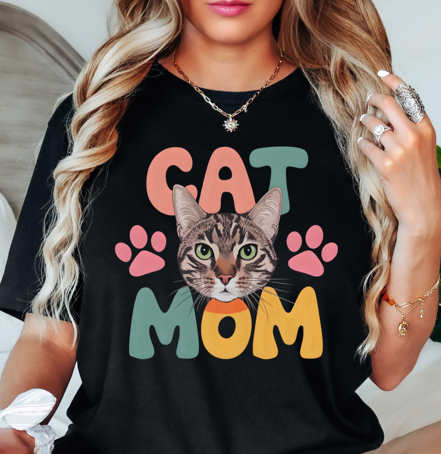 Cat Mom Love Tee | Pawsitive Vibes Collection | Unisex Pre-Shrunk T-Shirt
