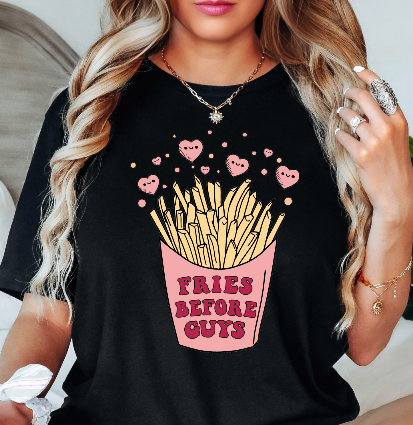 Fries Before Guys Tee | XoXo Love Collection | Unisex Pre-Shrunk T-Shirt
