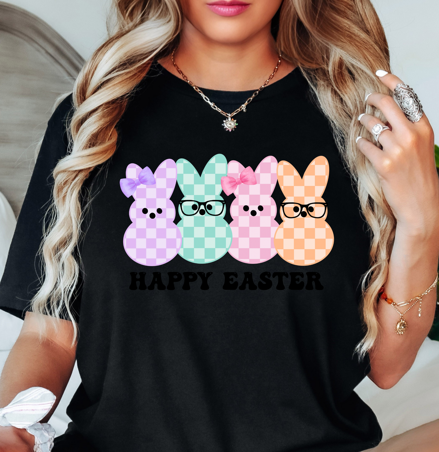 Happy Easter Peeps Tee | Hoppin' Into Spring Collection | Unisex Pre-Shrunk T-Shirt