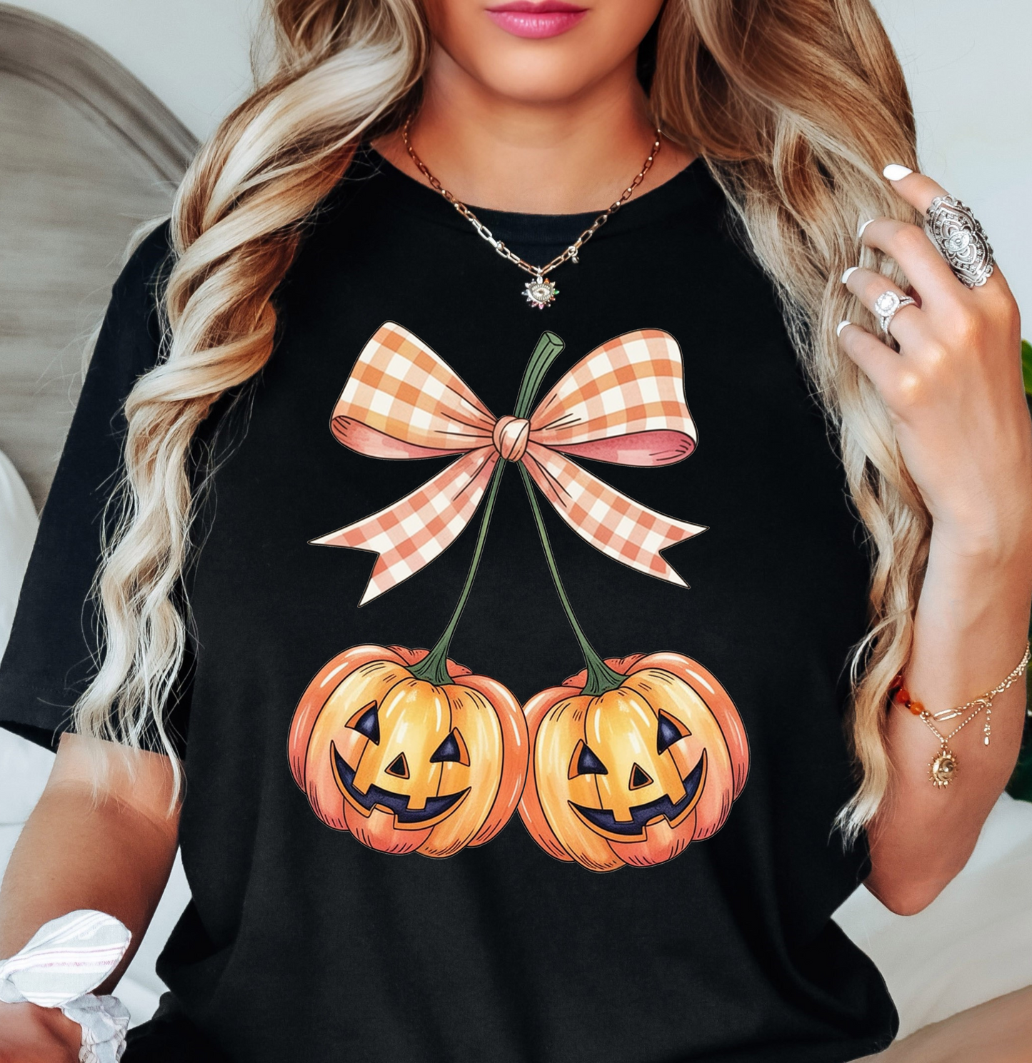 Pumpkin Cherries Tee | Boo-tiful Vibes Collection | Unisex Pre-Shrunk T-Shirt
