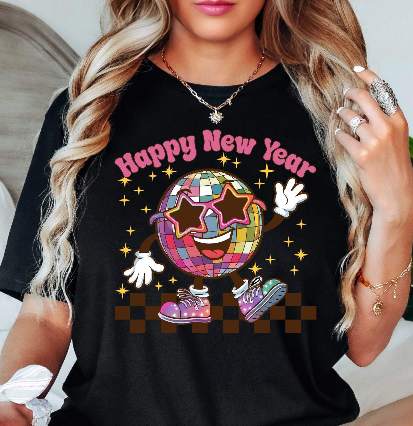 Retro Happy New Year Tee | New Year Magic Collection | Unisex Pre-Shrunk T-Shirt