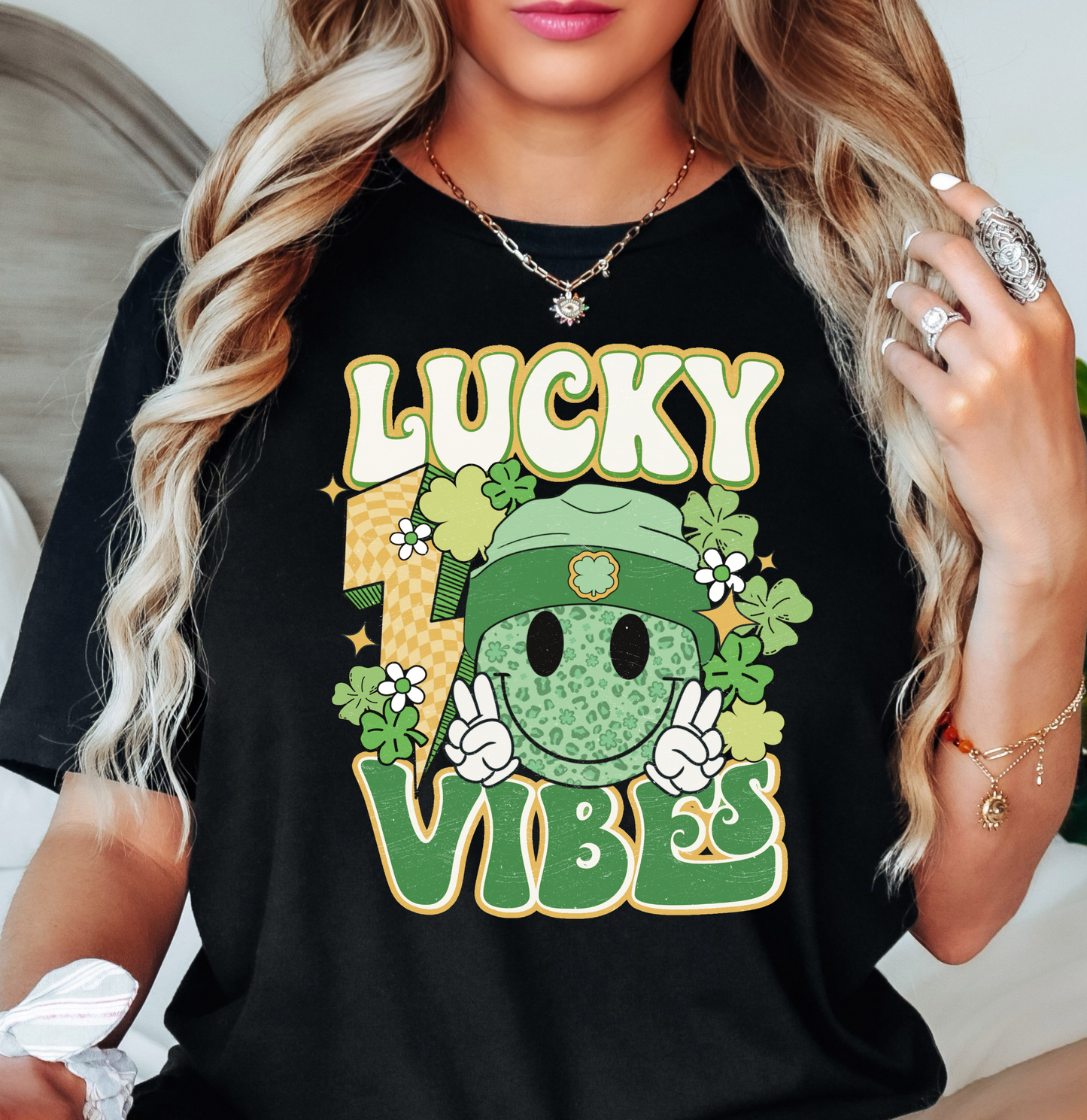 Retro Lucky Vibes Tee | Feeling Lucky Collection | Unisex Pre-Shrunk T-Shirt