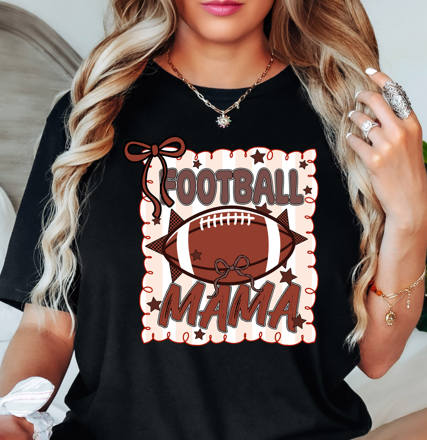 Football Stamp Mama Tee | Mama Mode Activated Collection | Unisex Pre-Shrunk T-Shirt