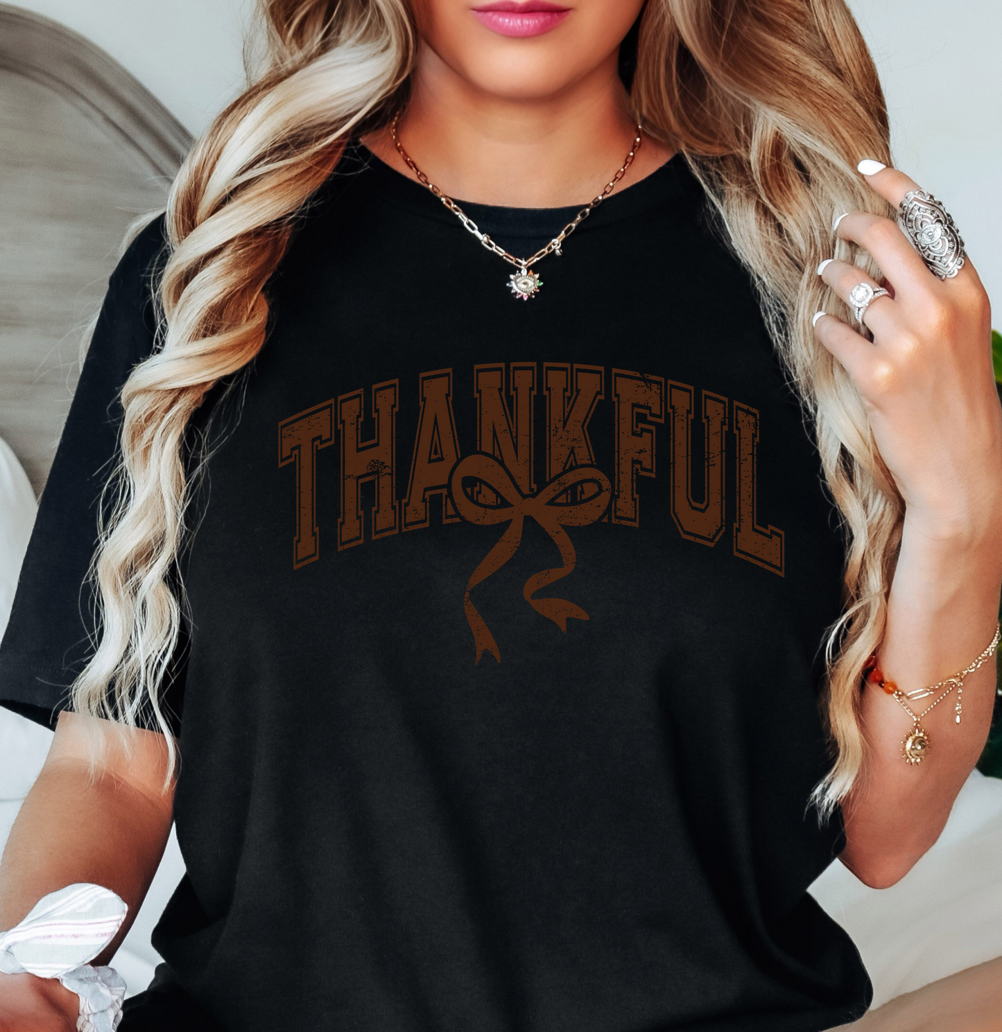 Thankful Bow Tee | Harvest Joy Collection | Unisex Pre-Shrunk T-Shirt