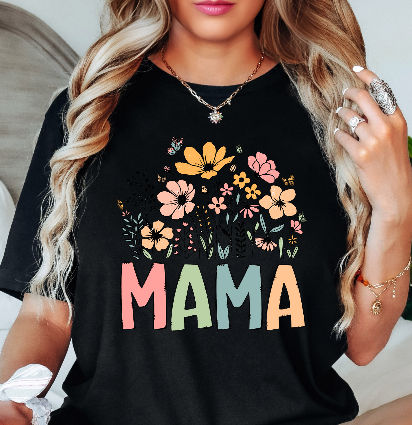 Mama Wildflowers Tee | Mama Mode Activated Collection | Unisex Pre-Shrunk T-Shirt