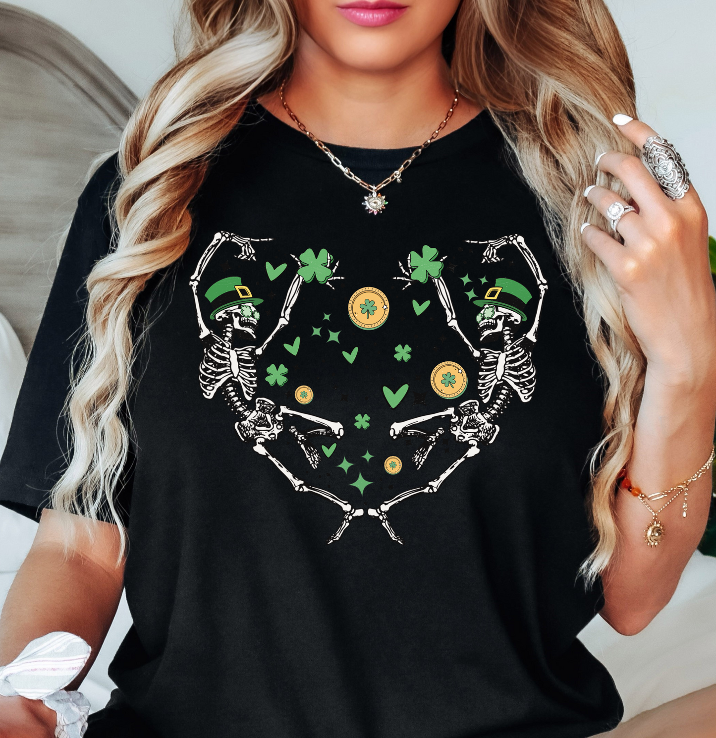 Dancing Skeleton Heart Tee | Feeling Lucky Collection | Unisex Pre-Shrunk T-Shirt