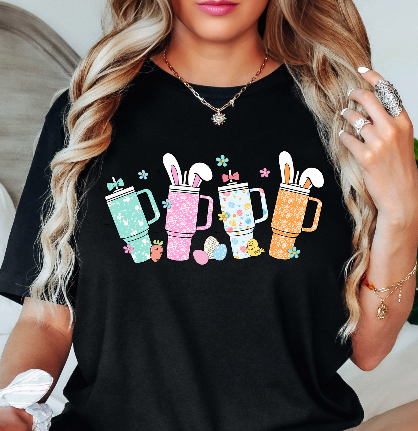 Retro Easter Tumblers Tee | Hoppin' Into Spring Collection | Unisex Pre-Shrunk T-Shirt