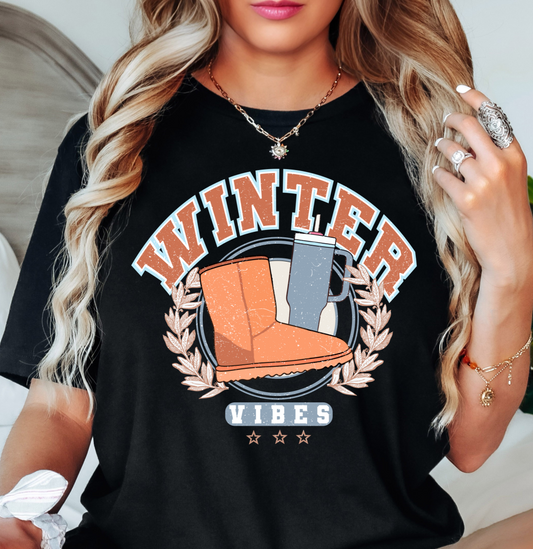 Distressed Winter Vibes Tee | Frosty Chic Collection | Unisex Pre-Shrunk T-Shirt