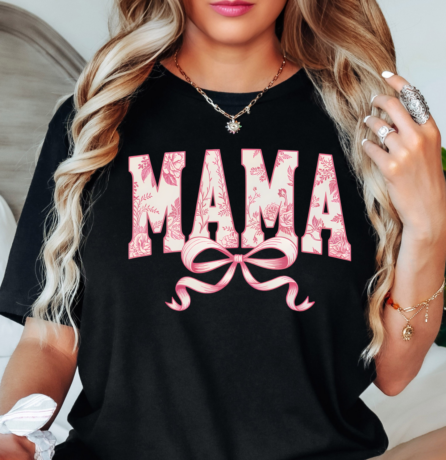Vintage Floral Mama Bow Tee | Mama Mode Activated Collection | Unisex Pre-Shrunk T-Shirt