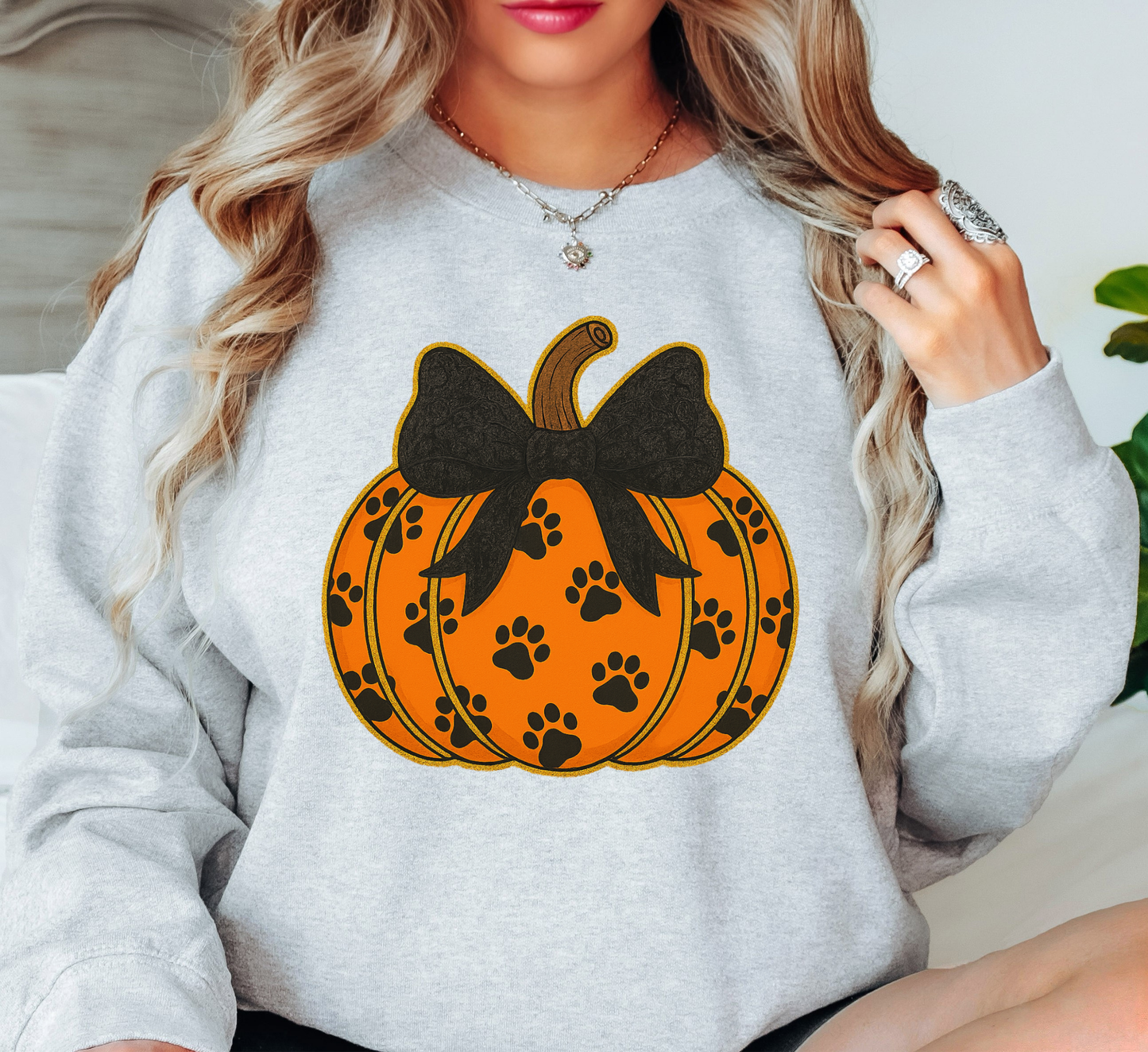 Pumpkin Filled Paws Sweatshirt | Pawsitive Vibes Collection | Unique Gifts for Family and Friends