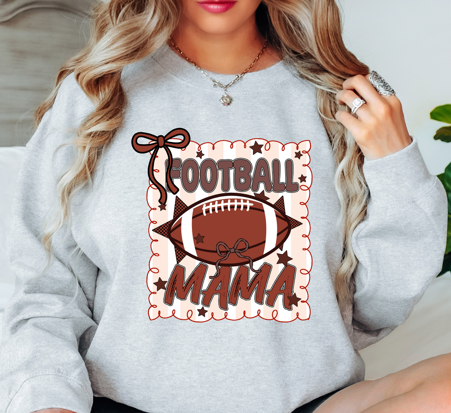 Football Stamp Mama Sweatshirt | Mama Mode Activated Collection | Unique Gifts for Family Friends