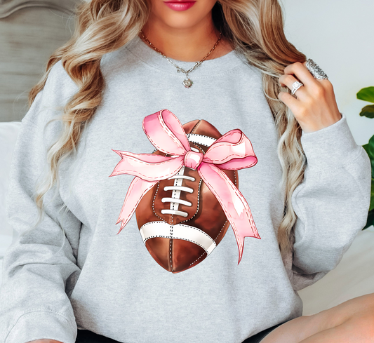 Coquette Football Bow Sweatshirt | Groovy Vibes Collection | Unique Gifts for Family and Friends