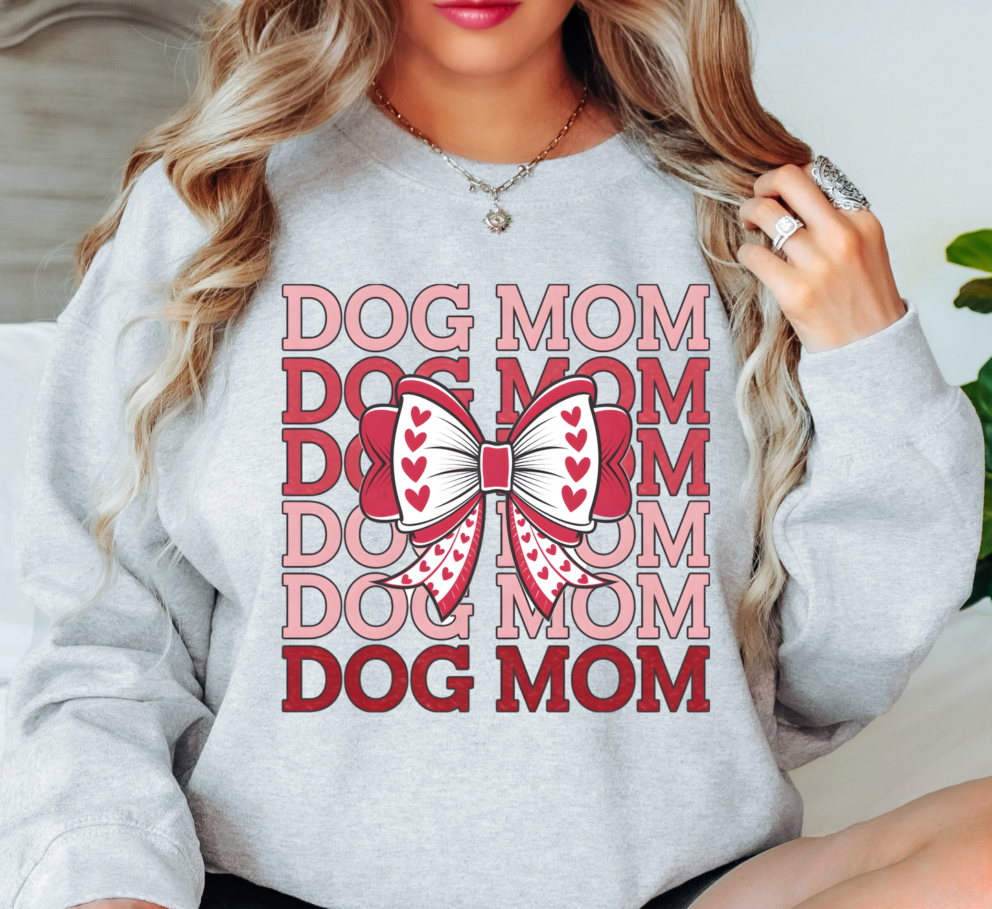 Dog Mom Coquette Sweatshirt | Pawsitive Vibes Collection | Unique Gifts for Family and Friends