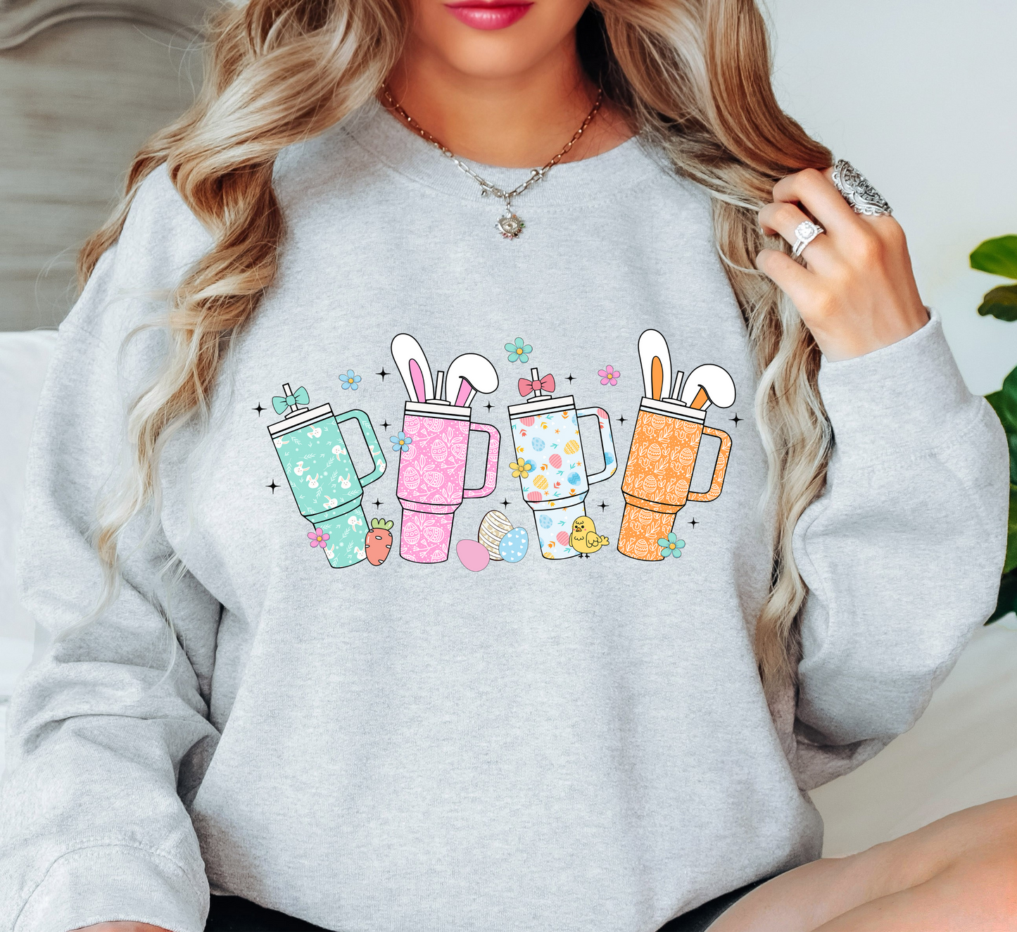 Retro Easter Tumblers Sweatshirt | Hoppin' Into Spring Collection | Unique Gifts for Family Friends