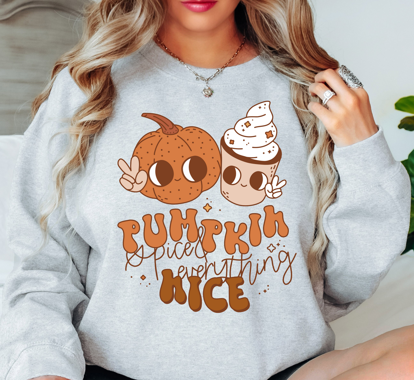 Pumpkin Spice Everything Nice Sweatshirt | Falling For You Collection | Unique Gifts for Family Friends