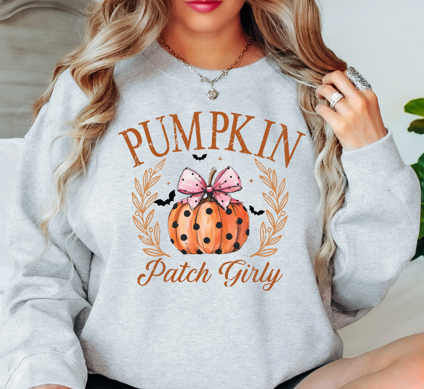 Pumpkin Patch Girly Sweatshirt | Boo-tiful Vibes Collection | Unique Gifts for Family Friends