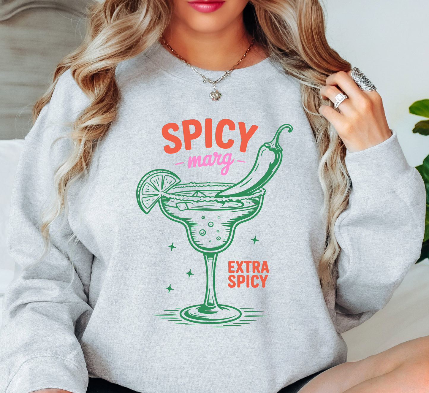 Spicy Margarita Sweatshirt | Groovy Vibes Collection | Unique Gifts for Family and Friends