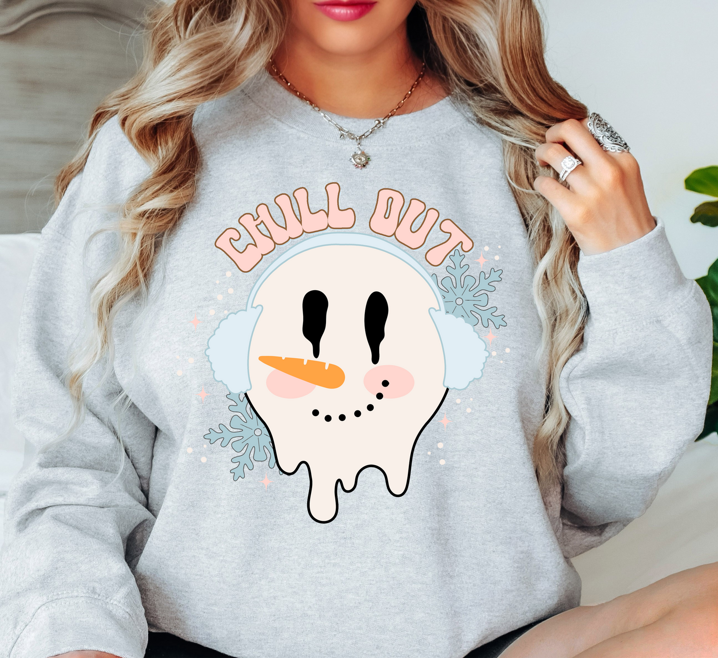 Chill Out Snowman Sweatshirt | Frosty Chic Collection | Unique Gifts for Family Friends
