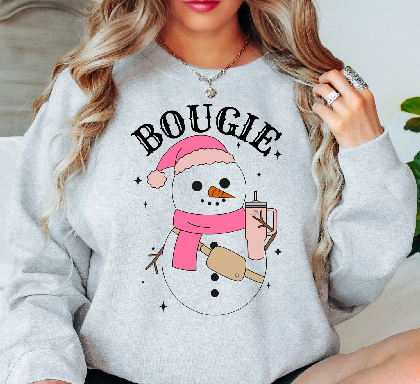 Bougie Snowman Sweatshirt | Frosty Chic Collection | Unique Gifts for Family Friends