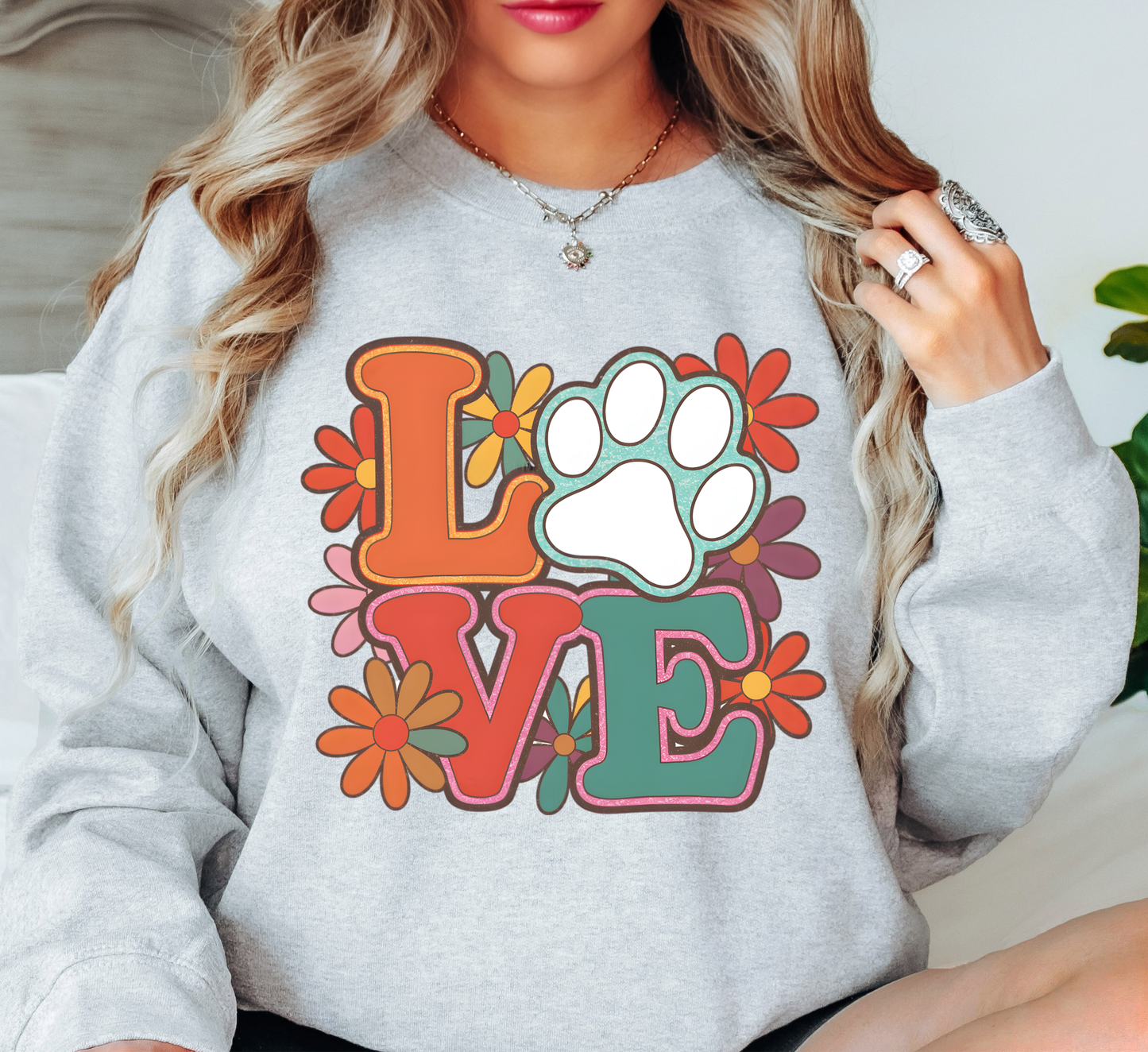 Paw Love Sweatshirt | Pawsitive Vibes Collection | Unique Gifts for Family and Friends