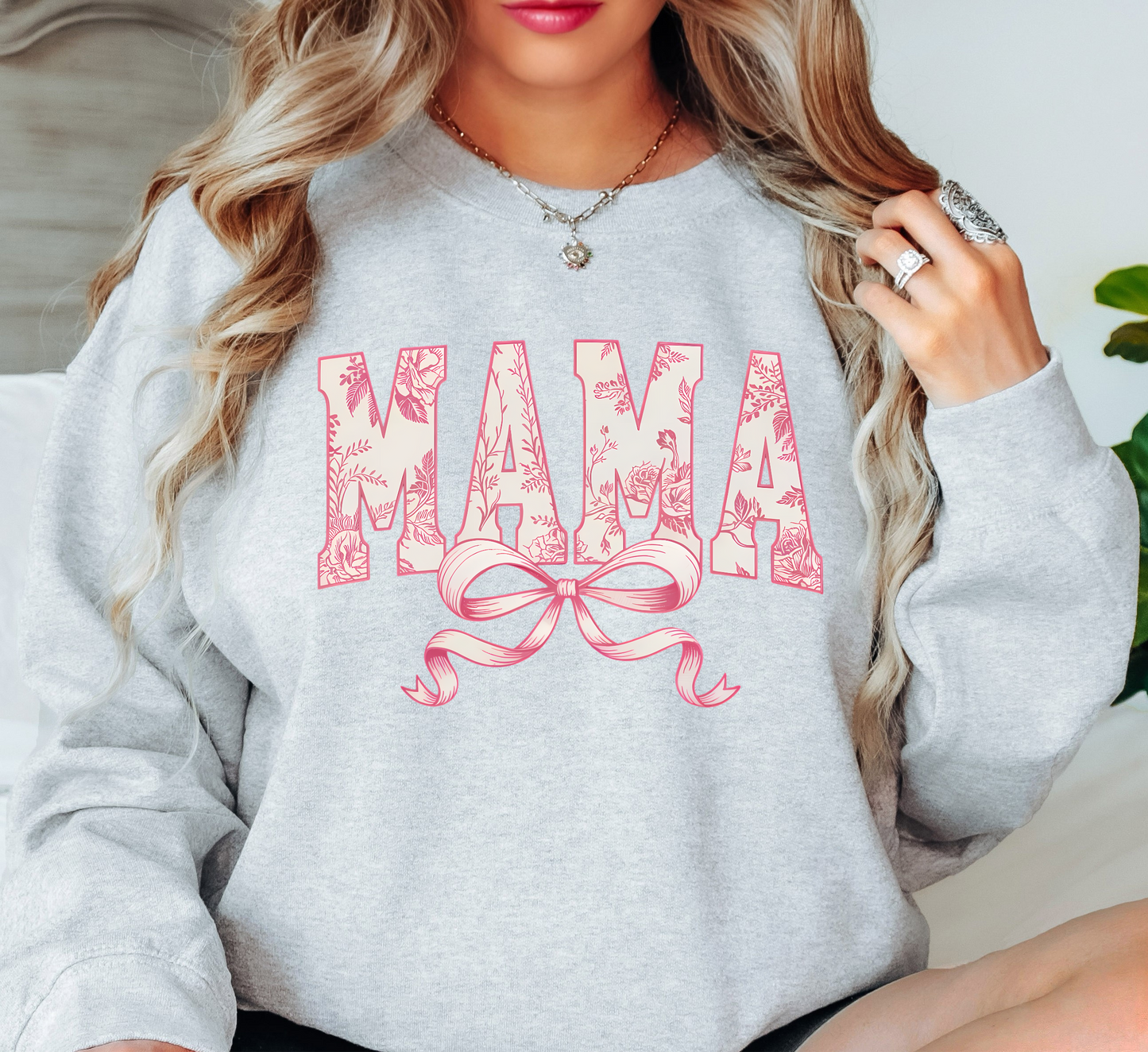 Vintage Floral Mama Bow Sweatshirt | Mama Mode Activated Collection | Unique Gifts for Family Friends