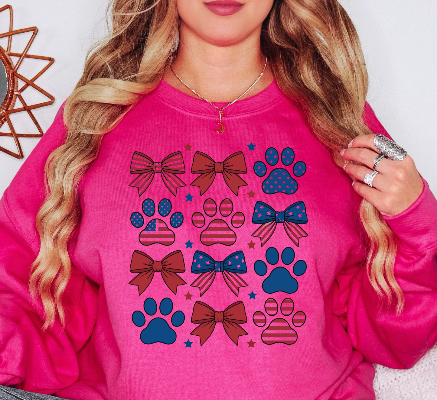 USA Paw Prints Sweatshirt | Pawsitive Vibes Collection | Unique Gifts for Family and Friends