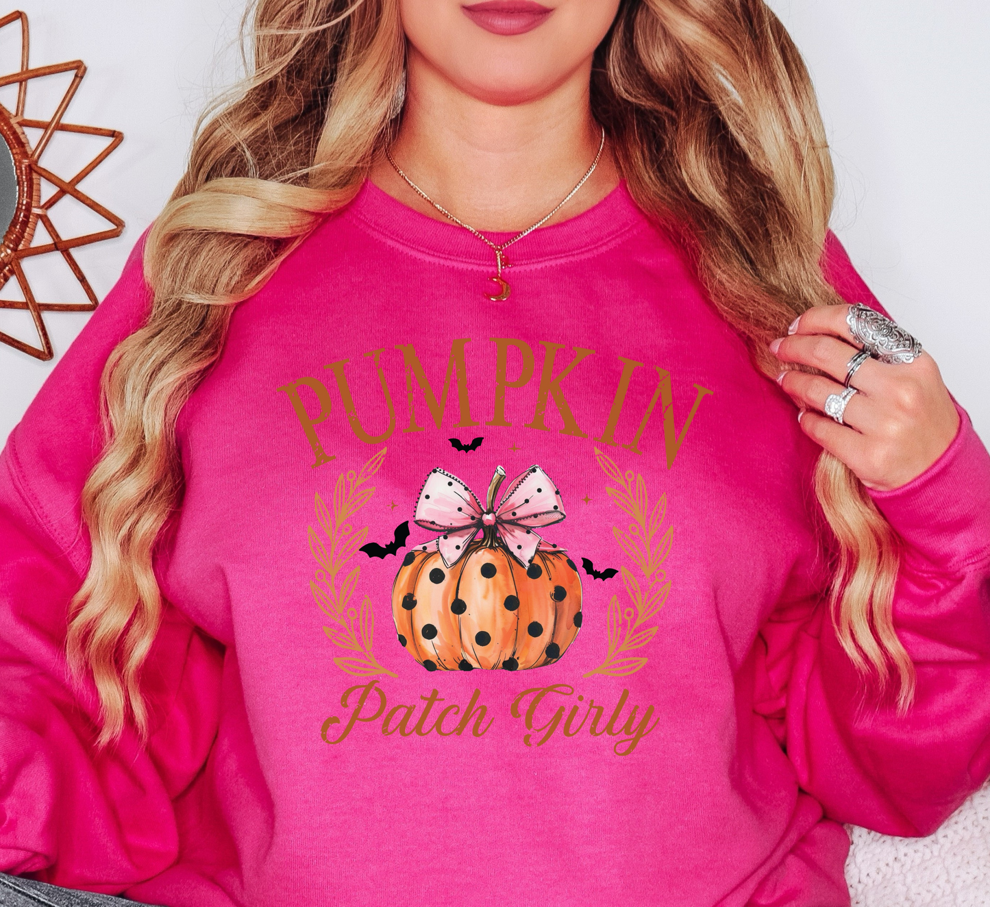 Pumpkin Patch Girly Sweatshirt | Boo-tiful Vibes Collection | Unique Gifts for Family Friends